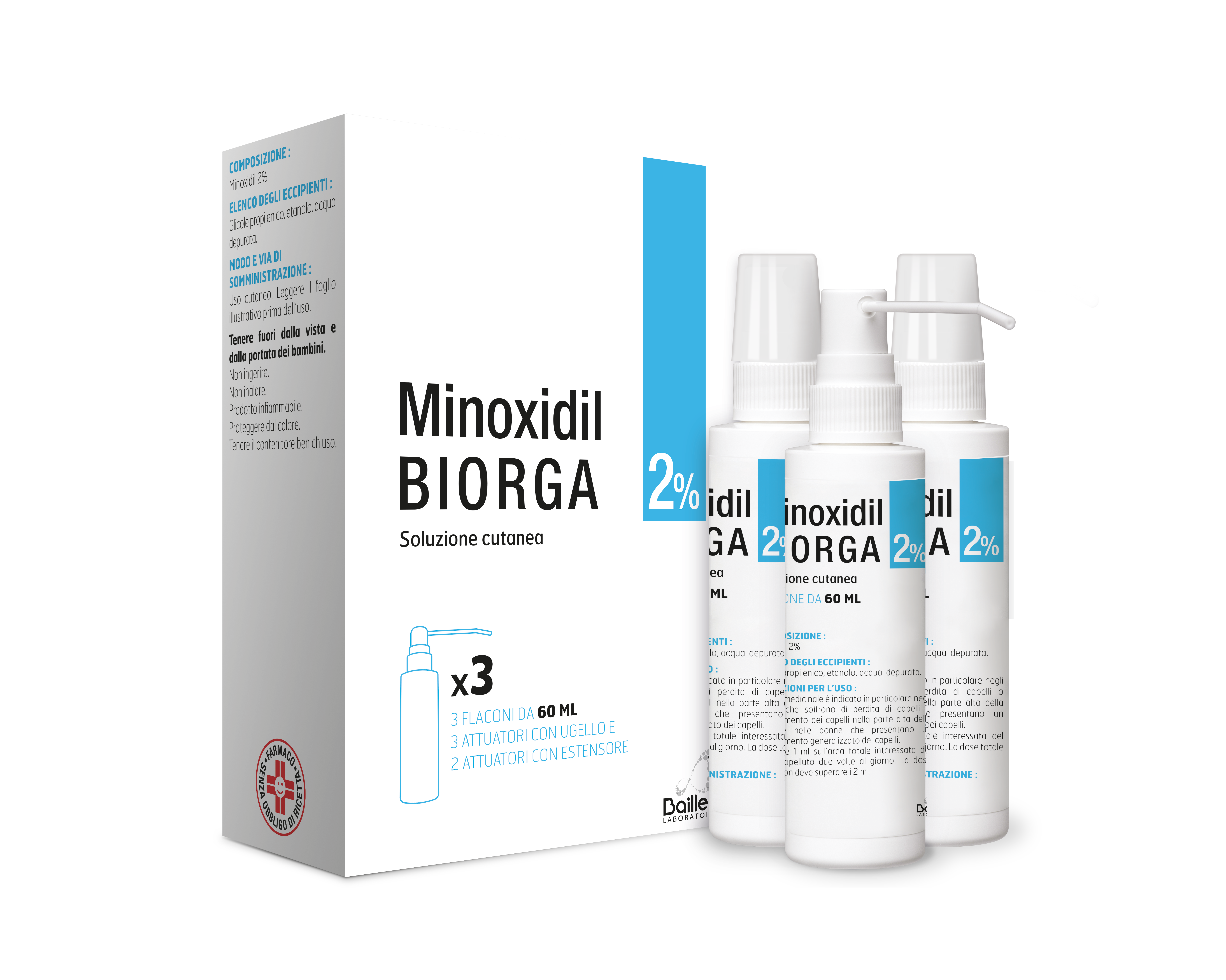 MINOXIDIL BIORGA*SOL CUT 3FL2% - Gruppofarmastore.it