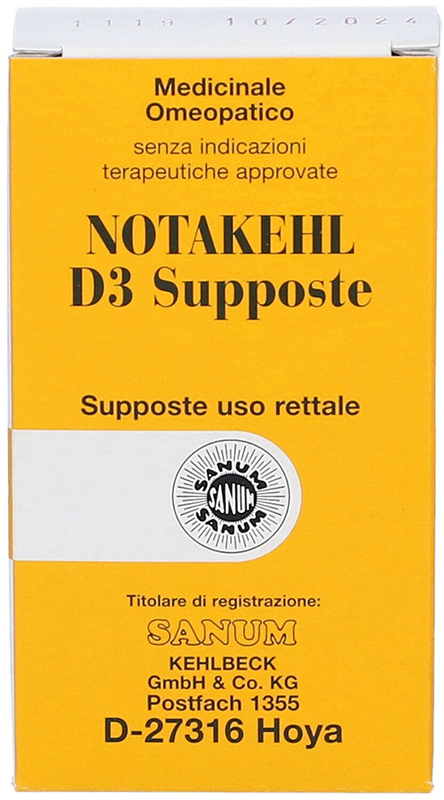 NOTAKEHL D3 10 SUPPOSTE 2G SANUM - Gruppofarmastore.it