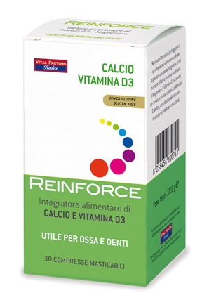 REINFORCE CALCIO + VITAMINA D3 30 COMPRESSE MASTICABILI - Gruppofarmastore.it
