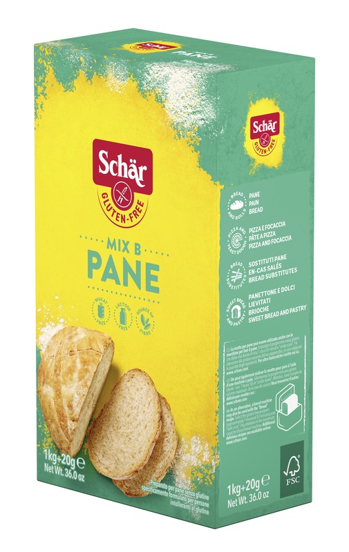 SCHAR MIX B PREPARATO PANE SENZA LATTOSIO 1 KG + 20 G - Gruppofarmastore.it