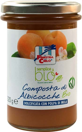 COMPOSTA DI ALBICOCCA CON POLPA DI MELA BIO 320 G - Gruppofarmastore.it