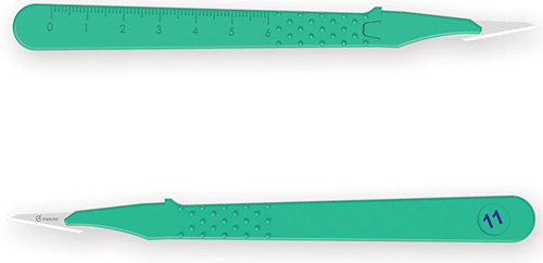 BISTURI MONOUSO E STERILE NUMERO 11. LAMA IN ACCIAIO INOX SALDATA ALL'INTERNO DI UN MANICO IN ABS LEGGERO ED ERGONOMICO. ASSICURANO AFFILATURA E UN PERFETTO CONTROLLO DEL TAGLIO - Gruppofarmastore.it