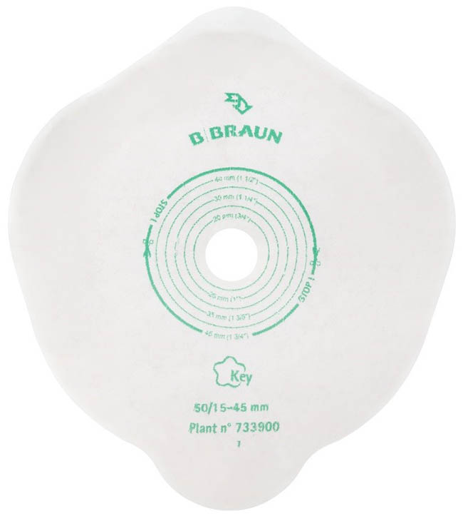 PLACCA PIANA FLEXIMA KEY 40 MM CON PROTETTORE CUTANEO IDROCOLLOIDALE E FLANGIA 5 PEZZI - Gruppofarmastore.it