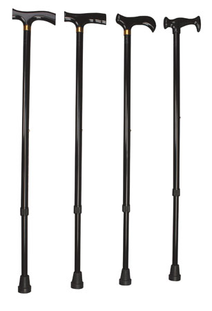 BASTONE IN ALLUMINIO PIEGHEVOLE MANICO COLORE NERO MOPEDIA - Gruppofarmastore.it