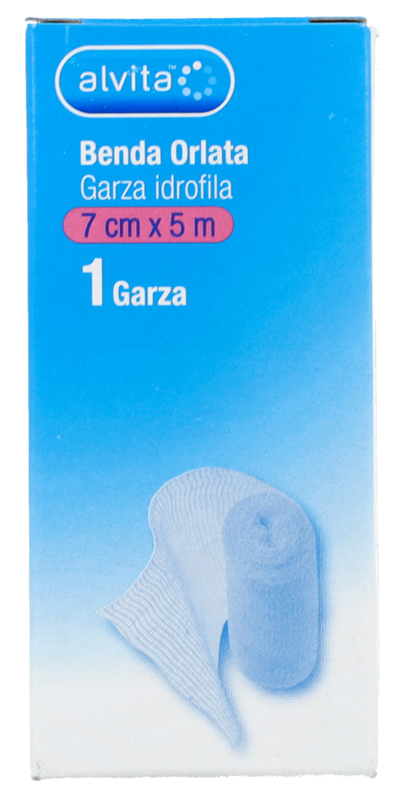 BENDA ORLATA GARZA IDROFILA ALVITA 7X500CM - Gruppofarmastore.it
