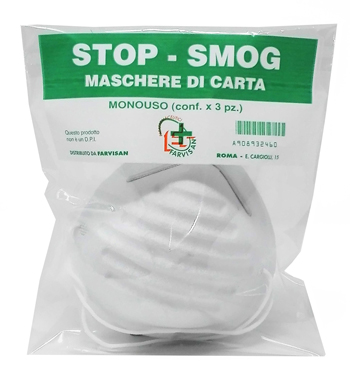 MASCHERE DI CARTA STOP-SMOG MONOUSO 3 PEZZI - Gruppofarmastore.it