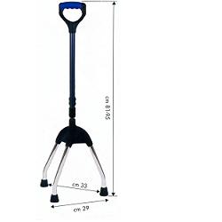 TRIPODE CANNA GRIGIO SCURO BASE ACCIAIO CROMATO IMPUGNATURA NERO/BORDEAUX - Gruppofarmastore.it