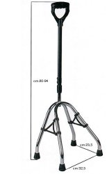 QUATTROPIEDI CANNA GRIGIO SCURO BASE ACCIAIO CROMATO IMPUGNATURA NERO/BORDEAUX - Gruppofarmastore.it