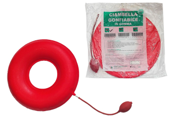 CIAMBELLA GONFIABILE PER INVALIDI IN GOMMA ROSSA TEAM DELUXE CON POMPA 40CM DIAMETRO - Gruppofarmastore.it