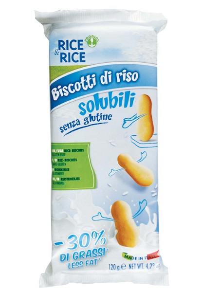 RICE&RICE BISCOTTI DI RISO SOLUBILI 30% GRASSI IN MENO 120 G - Gruppofarmastore.it