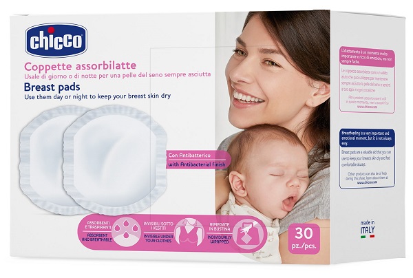 CHICCO COPPETTA ASSORBILATTE ANTIBATTERICA 30 PEZZI - Gruppofarmastore.it