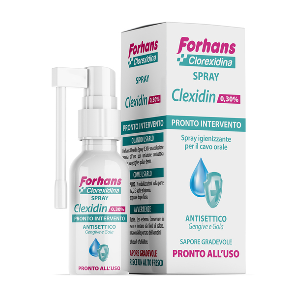COLLUTORIO SPRAY CON CLOREXIDINA FORHANS CLEXIDIN 50ML - Gruppofarmastore.it