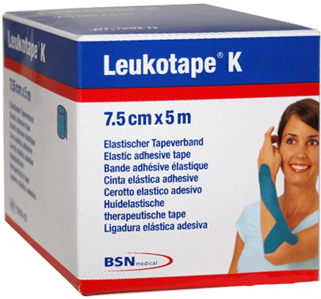 BENDA ADESIVA LEUKOTAPE K PER TAPING FISIOTERAPICO LARGHEZZA 7,5 CM LUNGHEZZA 5 M COLOR ROSSO IN ROTOLO - Gruppofarmastore.it