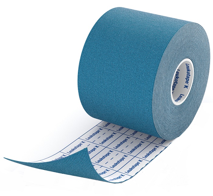 BENDA ADESIVA LEUKOTAPE K PER TAPING FISIOTERAPICO LARGHEZZA 5 CM LUNGHEZZA 5 M COLORE BLU IN ROTOLO - Gruppofarmastore.it