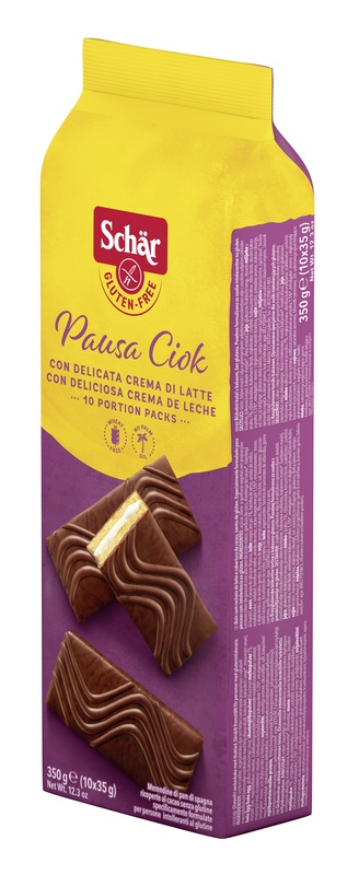 SCHAR PAUSA CIOK MERENDINE DI PAN DI SPAGNA CON CREMA DI LATTE 10 PEZZI DA 35 G - Gruppofarmastore.it