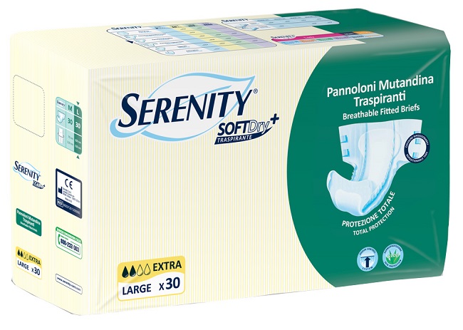 PANNOLONE MUTANDINA PER INCONTINENZA SERENITY SOFTDRY+ EXTRA TAGLIA LARGE 30 PEZZI - Gruppofarmastore.it