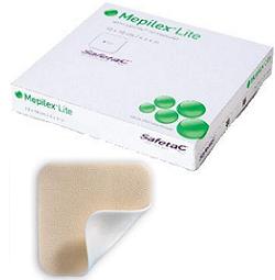 SCHIUMA DI POLIURETANO ASSORBENTE SOTTILE CON STRATO DI CONTATTO IN SILICONE MORBIDO MEPILEX LITE 15X15 5 PEZZI - Gruppofarmastore.it