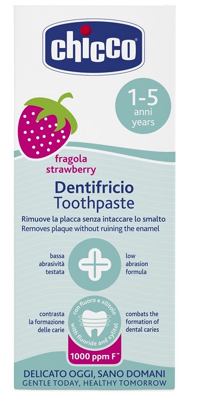 CHICCO DENTIFRICIO FRAGOLA 50 ML 12M+ CON FLUORO - Gruppofarmastore.it