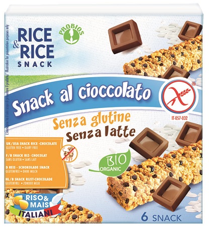 RICE&RICE SNACK DI RISO AL CIOCCOLATO 6 X 21 G SENZA LIEVITO - Gruppofarmastore.it