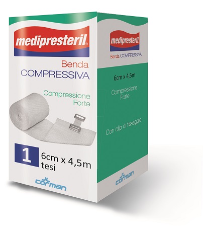BENDA ELASTICA MEDIPRESTERIL COMPRESSIONE FORTE 6X450CM - Gruppofarmastore.it