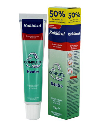 KUKIDENT NEUTRO COMPLETE CREMA ADESIVA PER PROTESI DENTARIE 70 G - Gruppofarmastore.it