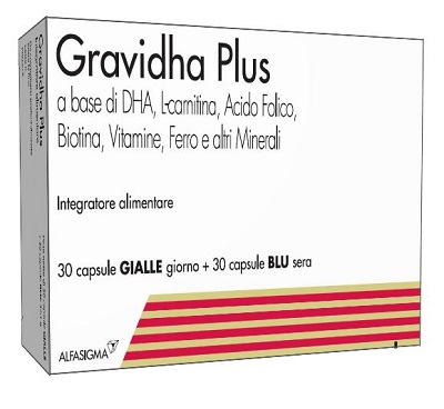 GRAVIDHA PLUS 30 CAPSULE GIALLE GIORNO + 30 CAPSULE BLU SERA - Gruppofarmastore.it