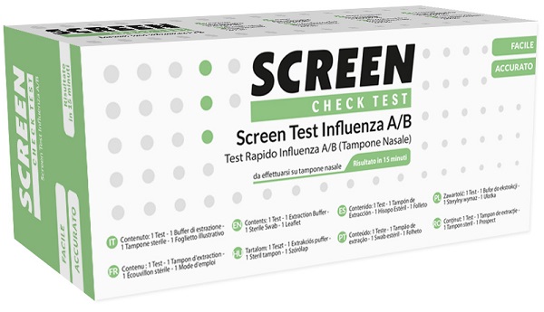 TEST RAPIDO VIRUS INFLUENZA A/B TAMPONE NASALE/FARINGEO SCREEN TEST INFLUENZA - Gruppofarmastore.it