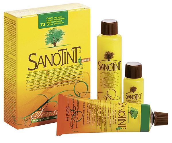 SANOTINT LIGHT TINTURA PER CAPELLI NUMERO 72 CASTANO CHIARO CENERE TUBO IN ASTUCCIO DI CARTONE 125 ML - Gruppofarmastore.it