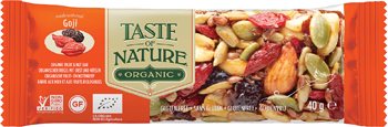 TASTE OF NATURE BARRETTA AL GOJI BIO VEGAN AD ALTO CONTENUTO DI FIBRE 40 G - Gruppofarmastore.it