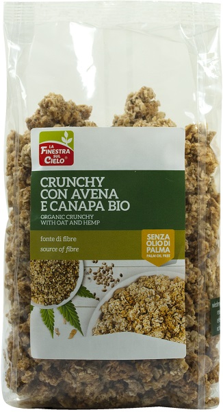 FSC CRUNCHY CON AVENA E CANAPA BIO AD ALTO CONTENUTO DI FIBRA CON OLIO DI GIRASOLE E SENZA OLIO DI PALMA 375 G - Gruppofarmastore.it