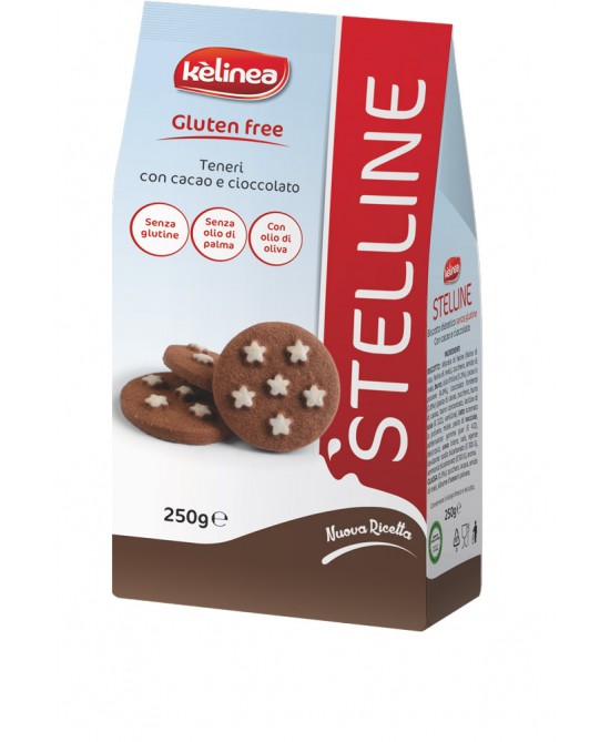 KELINEA STELLINE BISCOTTI CON CACAO E CIOCCOLATO SENZA GLUTINE 250 G - Gruppofarmastore.it
