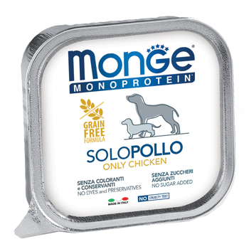 MONGE MONOPROTEICO 100% POLLO 150 G - Gruppofarmastore.it