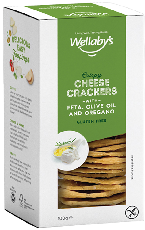 WELLABY'S CRACKERS FETA OLIVE OLIO & ORIGANO 100 G - Gruppofarmastore.it