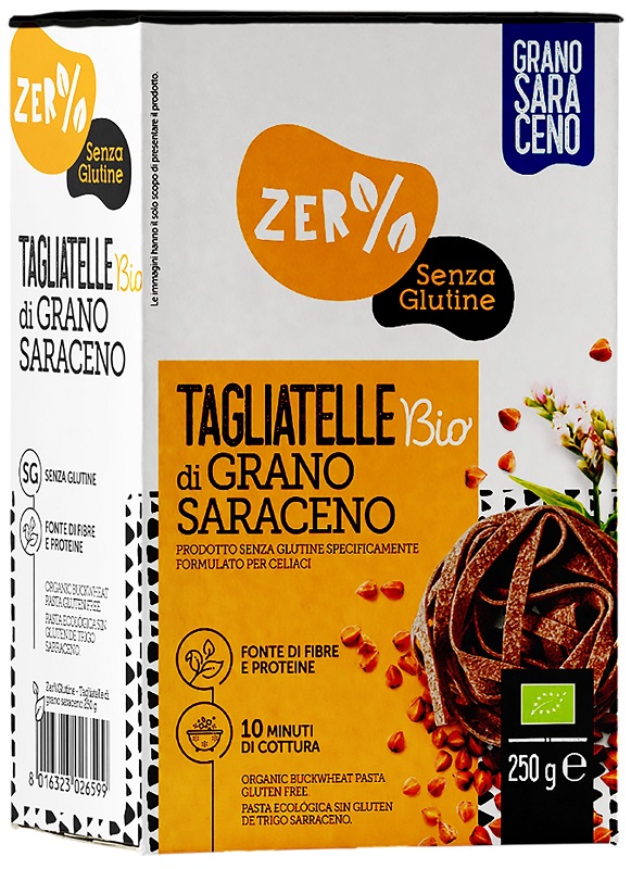 ZERO% GLUTINE TAGLIATELLE A NIDO DI GRANO SARACENO INTEGRALESENZA GLUTINE BIO 250 G - Gruppofarmastore.it