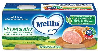 MELLIN OMOGENEIZZATO PROSCIUTTO 2 X 120 G - Gruppofarmastore.it