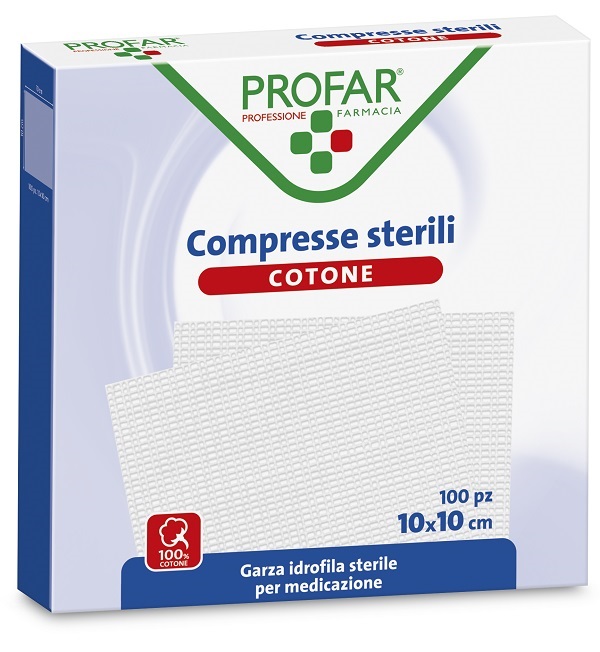 GARZA IDROFILA PROFAR COMPRESSA STERILE 10X10 CM 100 PEZZI - Gruppofarmastore.it