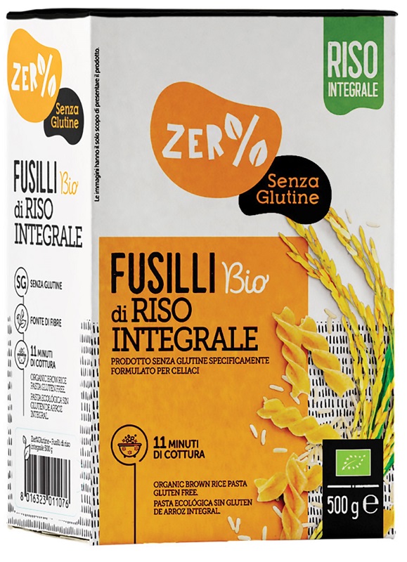 ZERO% GLUTINE FUSILLI DI RISO INTEGRALE SENZA GLUTINE BIO 500 G - Gruppofarmastore.it