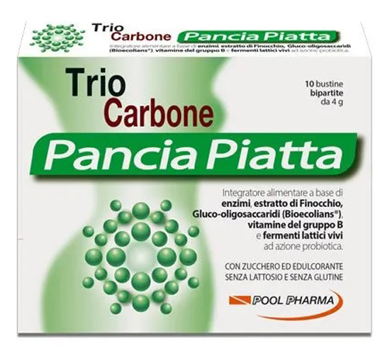 TRIOCARBONE PANCIA PIATTA 10 BUSTINE BIPARTITE 4 G - Gruppofarmastore.it