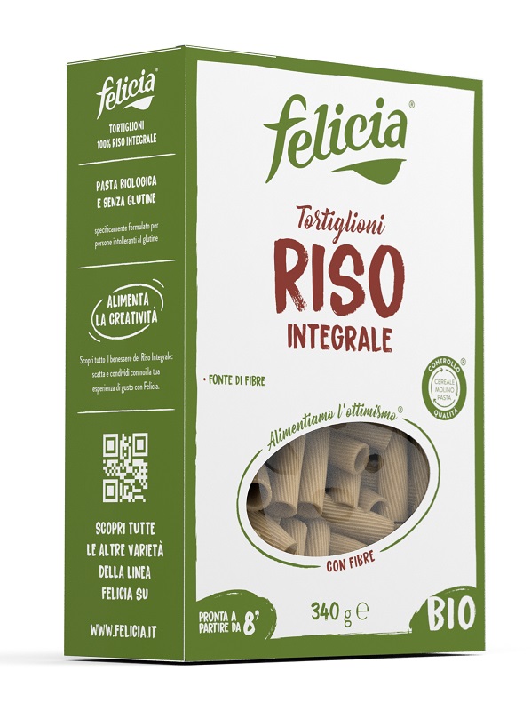 FELICIA BIO RISO INTEGRALE TORTIGLIONI 340 G - Gruppofarmastore.it