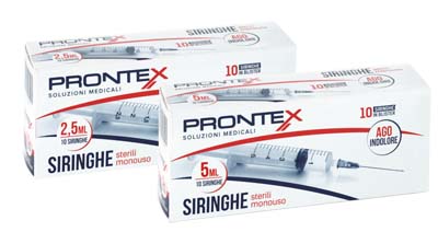 SIRINGA PRONTEX 5 ML AGO IND 10 PEZZI - Gruppofarmastore.it