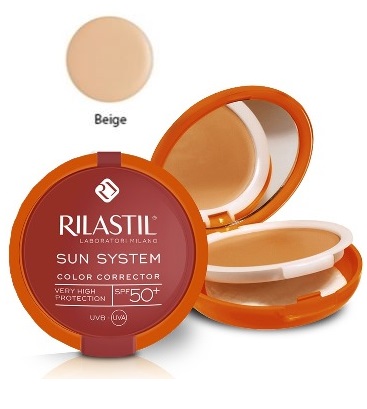 RILASTIL SUN SYSTEM PHOTO PROTECTION THERAPY SPF50+ COMPATTO BEIGE 10 ML - Gruppofarmastore.it
