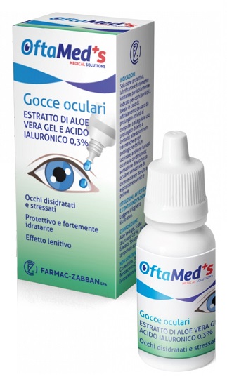 OFTAMED'S GOCCE OCULARI OCCHI DISIDRATATI E STRESSATI ESTRATTO ALOE VERA GEL E ACIDO IALURONICO 0,3% 10 ML - Gruppofarmastore.it