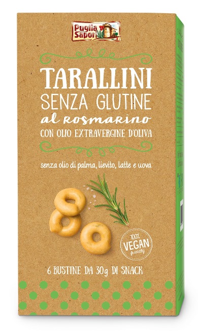 PUGLIA SAPORI TARALLINI ROSMARINO CON OLIO EXTRAVERGINE DI OLIVA 6 PEZZI 30 G - Gruppofarmastore.it