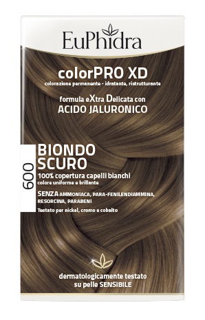 EUPHIDRA COLORPRO XD 600 BIONDO SCURO GEL COLORANTE CAPELLI IN FLACONE + ATTIVANTE + BALSAMO + GUANTI - Gruppofarmastore.it