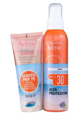 AVENE SOLARE KIT SPRAY SPF 30 200 ML + TRIXERA NUTRITION DETERGENTE 100 ML - Gruppofarmastore.it