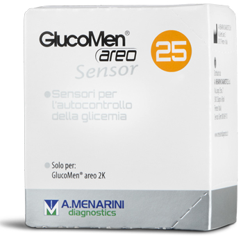 STRISCE MISURAZIONE GLICEMIA GLUCOMEN AREO SENSOR 25 PEZZI - Gruppofarmastore.it