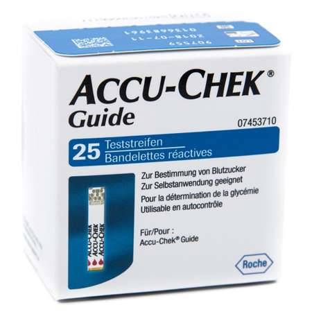 STRISCE MISURAZIONE GLICEMIA ACCU-CHEK GUIDE 25 PEZZI CONFEZIONE RETAIL - Gruppofarmastore.it