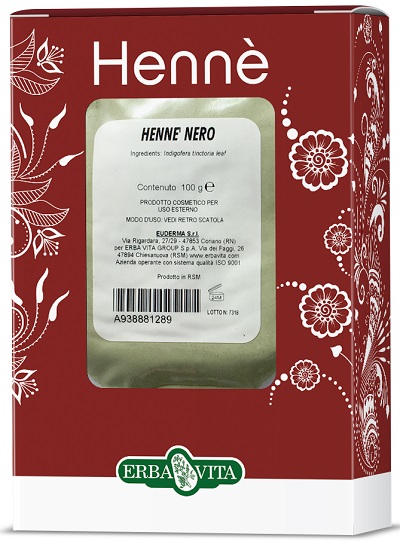 HENNE COLORANTE CAPELLI NERO 100 G - Gruppofarmastore.it
