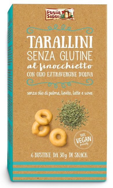 PUGLIA SAPORI TARALLINI AL FINOCCHIETTO CON OLIO EXTRAVERGINE DI OLIVA 180 G - Gruppofarmastore.it