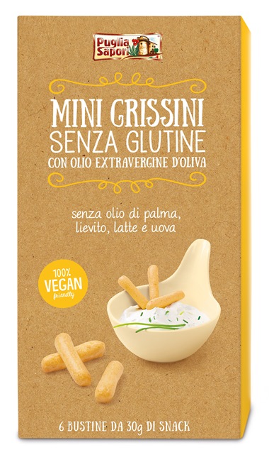 PUGLIA SAPORI MINI GRISSINI CON OLIO EXTRAVERGINE DI OLIVA 180 G - Gruppofarmastore.it